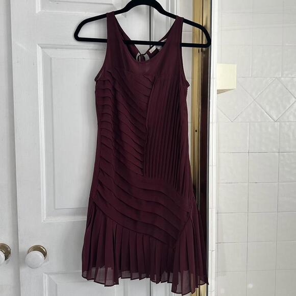 Lauren Conrad Women's Burgundy and Red Dress - Picture 1 of 4